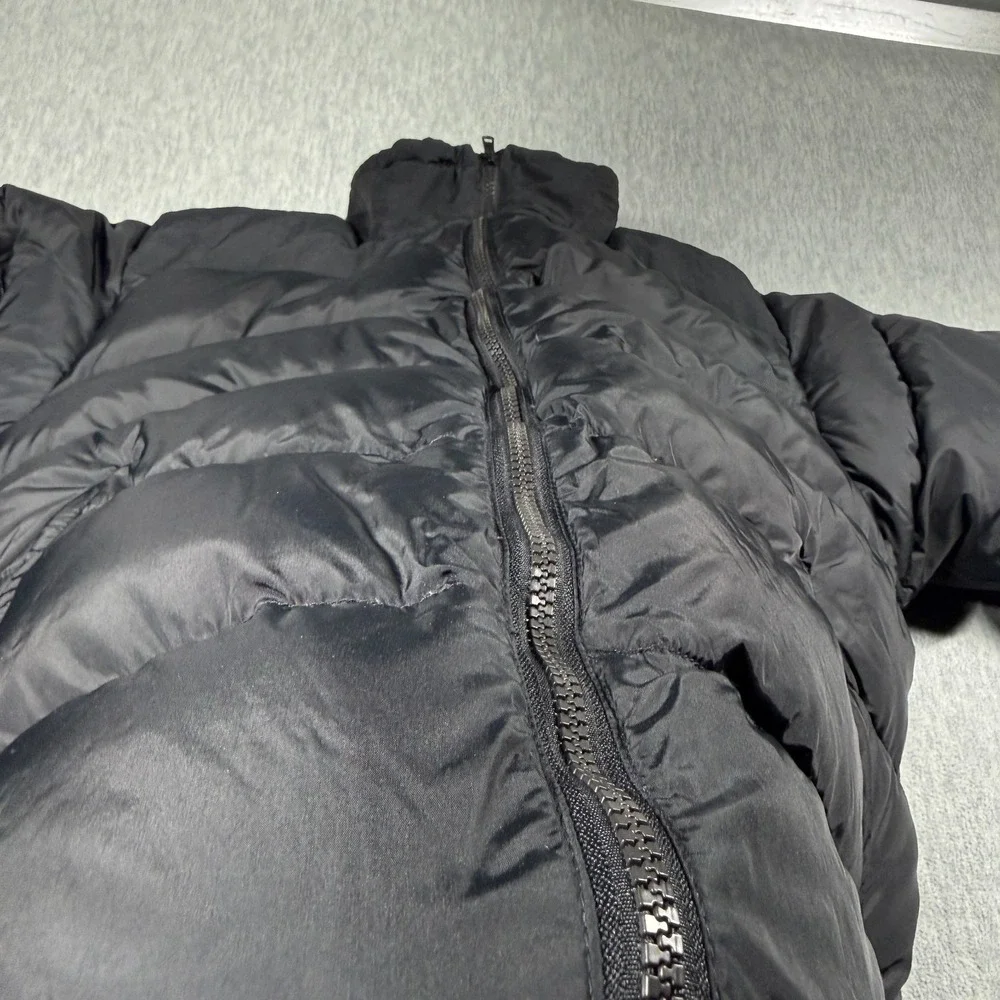 The North Face Jacket Women M Black Puffer Full Zip Nuptse Style Goose Down Warm
